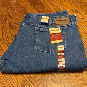 Wrangler Relaxed Fit Denim blue Jean 48x34 new NWT